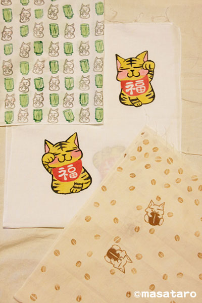 制作中のてぬぐい